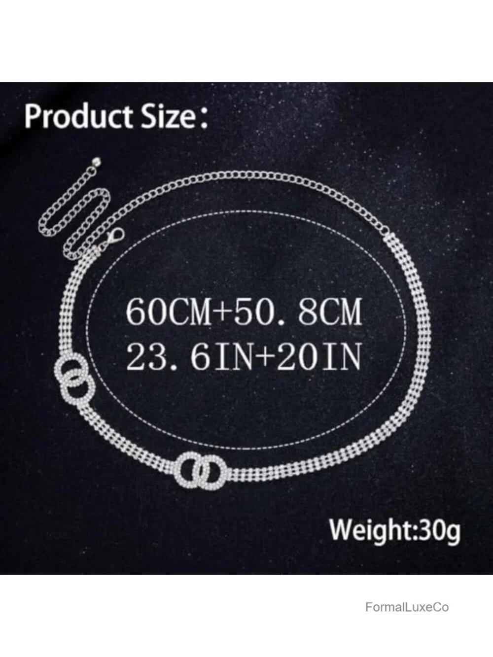 Sparkle Crystal Chain Waist Belt for Women Wedding Party Prom Dress Accessory